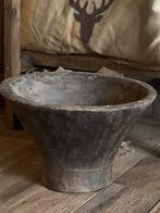 Oud houten vijzel XL, Ophalen, Zo goed als nieuw, Rond, Hout