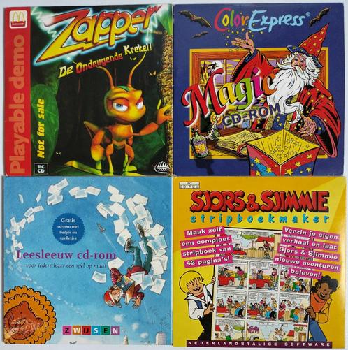 4 x CD-rom: Zapper, ColorExpress, Leesleeuw, Sjors & Sjimmie, Spelcomputers en Games, Games | Pc, Gebruikt, Overige genres, 1 speler