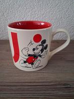 Prachtige Mickey Mouse mok letter J beige/rood, Verzamelen, Disney, Ophalen of Verzenden