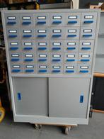 Vintage Industriële metalen ladekast  30 lade en 2 schuif, Ophalen, Minder dan 50 cm, Gebruikt, 5 laden of meer