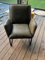 Groene fauteuil ecoleer zgan, Huis en Inrichting, Fauteuils, Ophalen, Zo goed als nieuw, 75 tot 100 cm, Leer