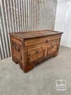 Mooie antieke eiken houte kist, Ophalen, Gebruikt, Minder dan 50 cm