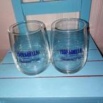 Isolabella Sambuca glazen blauwe belettering set 2 stuks, Verzamelen, Glas en Borrelglaasjes, Overige typen, Zo goed als nieuw