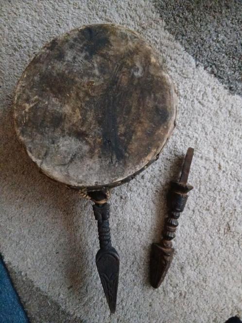 Nepal Tibet rituele drum trommel sjamaan en phurba handvat, Antiek en Kunst, Kunst | Niet-Westerse kunst, Ophalen of Verzenden