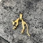 14k gouden panter kettinghanger massief hanger, Ophalen of Verzenden, Zo goed als nieuw, Goud, Kruis of Symbool