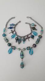 Handgemaakte bedelarmband en ketting glaskralen met libelles, Ophalen of Verzenden