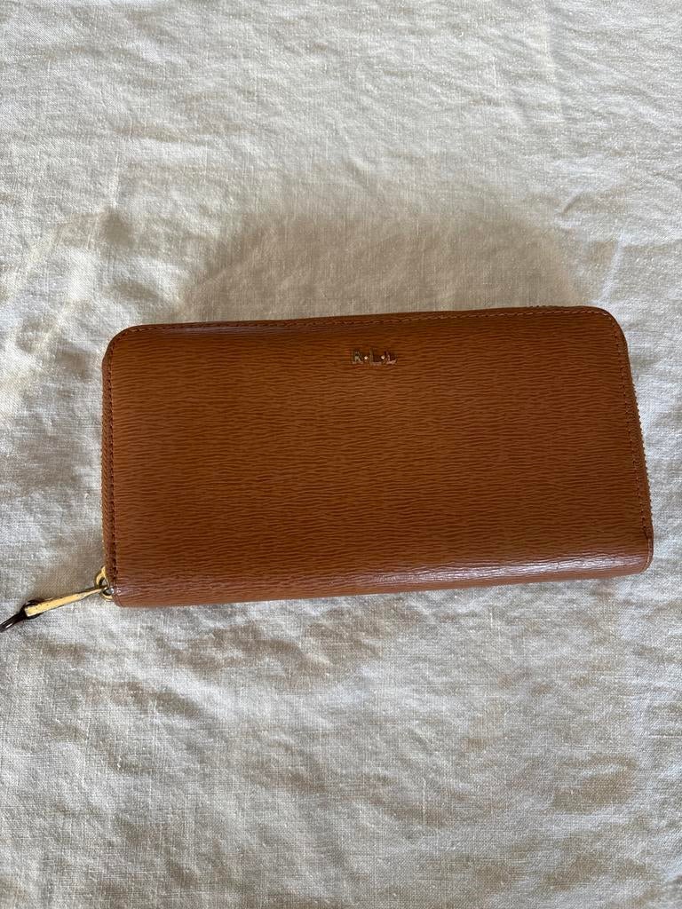 Ralph Lauren RLL Leren Portemonnee Camel/Cognac, Overige merken, Gebruikt, Bruin, Ophalen of Verzenden