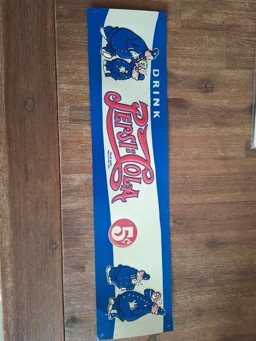 Vintage Pepsi-Cola Reclamebord - Jaren 40, Antiek en Kunst, Antiek | Emaille, Ophalen of Verzenden