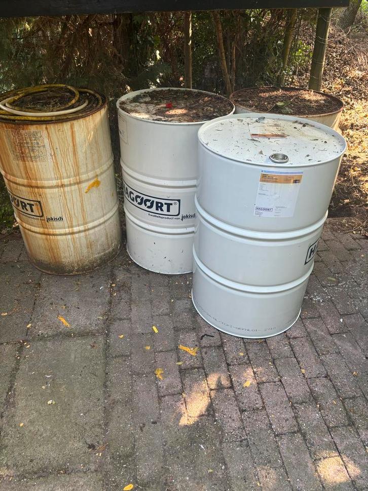 200L Olievaten leeg, Tuin en Terras, Vuurkorven, Gebruikt, Ophalen of Verzenden