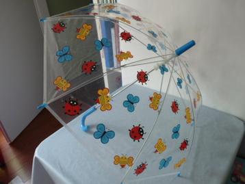 Leuke vrolijke transparante paraplu + opdruk vlinders Nieuw beschikbaar voor biedingen