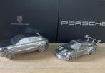 Porsche GT3RS en Cayenne coupé  chrome aluminium paperweight, Hobby en Vrije tijd, Modelauto's | 1:43, Ophalen of Verzenden, Nieuw