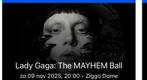 Lady gaga mayhem 9 nov vak 101 1 ticket, Eén persoon, November