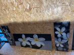 Glazen wand kunst met bloemen, Huis en Inrichting, Woonaccessoires | Kisten, Ophalen, Zo goed als nieuw, 100 tot 150 cm, Minder dan 50 cm