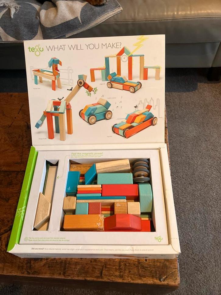 Magnetische Houten Blokken van Tegu, Kinderen en Baby's, Speelgoed | Houten speelgoed, Zo goed als nieuw, Overige typen, Ophalen