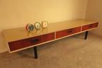 Vintage design dressoir / retro TV meubel / LP meubel, Huis en Inrichting, Kasten | Televisiemeubels, Metaal, 150 tot 200 cm, Nieuw