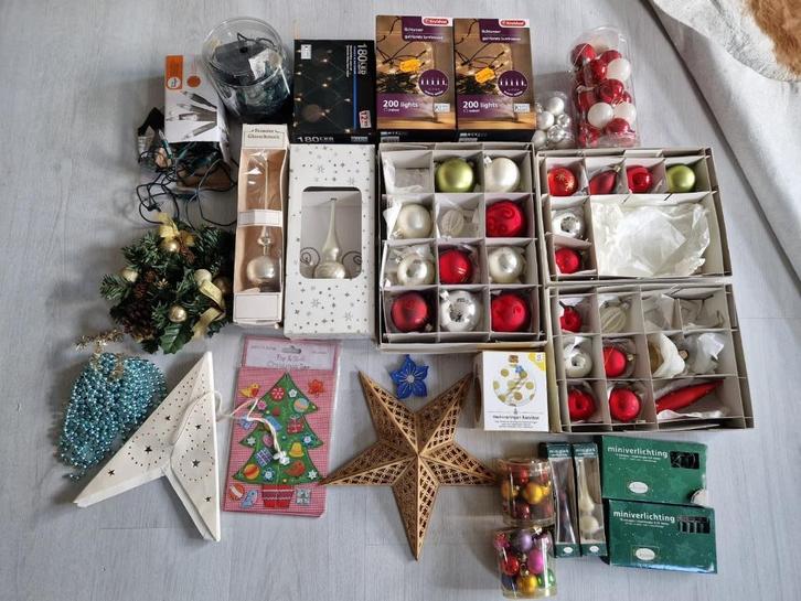 Kerst artikelen voor de boom - ballen lichtjes piek, Diversen, Kerst, Gebruikt, Ophalen