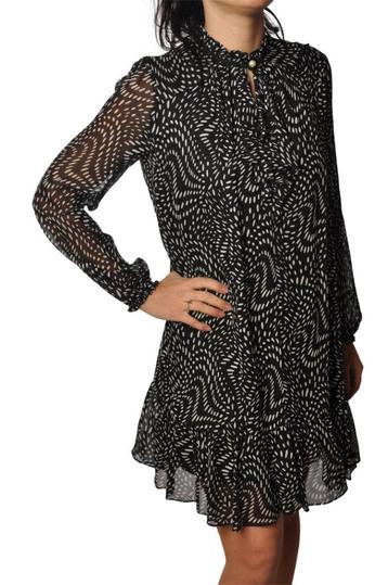 Pinko jurk zwart /wit printje Vigoroso Georgette 40-42 40349 beschikbaar voor biedingen