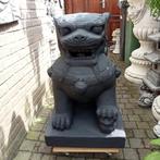 grote zwarte tempel leeuw van beton ( balie), Tuin en Terras, Tuinbeelden, Ophalen, Gebruikt, Beton, Dierenbeeld