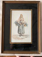 Vrouw met manden met druiven, Antiek en Kunst, Ophalen of Verzenden