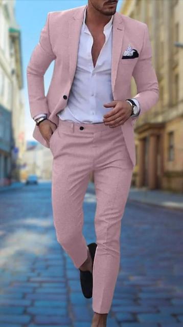 Nieuw Roze stijlvolle slim fit hetenpak maat M beschikbaar voor biedingen