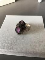 Zilver Gifring met cabochon geslepen Amethisten, Mexico 1940, Sieraden, Tassen en Uiterlijk, Antieke sieraden, Ophalen of Verzenden