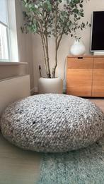 Xl perletta poef grijstinten, Ophalen, Overige materialen, 125 cm of meer, Rond