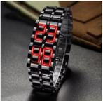 Fashion Mens Digital Lava Wrist Watch Men Black Full Metal, Ophalen of Verzenden, Nieuw, Zwart, Android