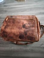 Vintage Hunt Leren Schoudertas Laptop, Overige merken, Gebruikt, Bruin, Ophalen of Verzenden