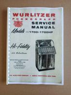 Service Manual: Wurlitzer 1700 (1954) jukebox nieuw !!, Wurlitzer, Ophalen