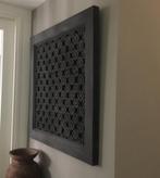 Massief houten wandpaneel bloemen 91x91 cm sleets imperfect, Huis en Inrichting, Ophalen