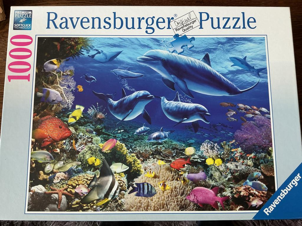 Ravensburger Puzzel - Dolfijnen - 1000 stukjes, Ophalen of Verzenden, 500 t/m 1500 stukjes, Zo goed als nieuw, Legpuzzel