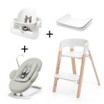 Stokke Steps complete set (kinderstoel + bouncer), Ophalen, Gebruikt, Meegroeistoel, Gordel(s)