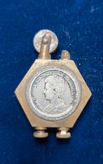 Vintage aansteker met Wilhelmina munt, Ophalen of Verzenden