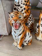 Beeld tijger 50 cm hoog Italië Italiaans handgemaakt, Ophalen of Verzenden