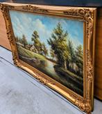 Olieverfschilderij L. .de Jong - Hollands Tafereel, Antiek en Kunst, Kunst | Schilderijen | Klassiek, Ophalen