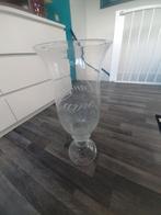 Vaas met opdruk, Huis en Inrichting, Woonaccessoires | Vazen, Ophalen, Zo goed als nieuw, Glas, Minder dan 50 cm