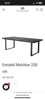 Luxe Eettafel Eichholtz Melchior 230cm, 100 tot 150 cm, Ophalen of Verzenden, 75 cm of meer, Rechthoekig