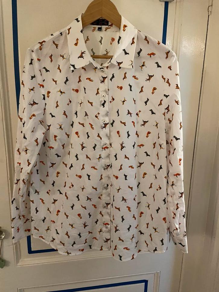 Overhemd met honden en vossen John Bardale maat 46, Kleding | Heren, Overhemden, Zo goed als nieuw, Ophalen of Verzenden
