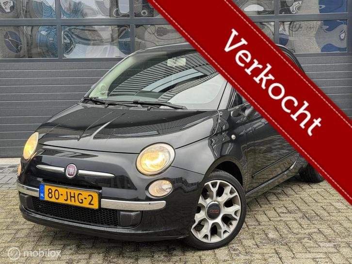 Fiat 500 1.2 Lounge | AUT | Dak | Scherm | AC | NAP | Leuke, Auto's, Fiat, Bedrijf, Te koop, ABS, Airbags, Airconditioning, Alarm