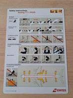 Swiss 777-300 Flight safety card, Ophalen of Verzenden, Gebruikt, Schaalmodel