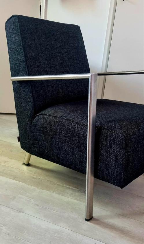 Prachtige fauteuil antraciet/zwart, Huis en Inrichting, Fauteuils, Zo goed als nieuw, 50 tot 75 cm, Ophalen