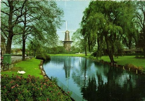 Leiden, Molen De Valk - 1966 gelopen, Verzamelen, Ansichtkaarten | Nederland, Gelopen, Zuid-Holland, 1960 tot 1980, Ophalen of Verzenden