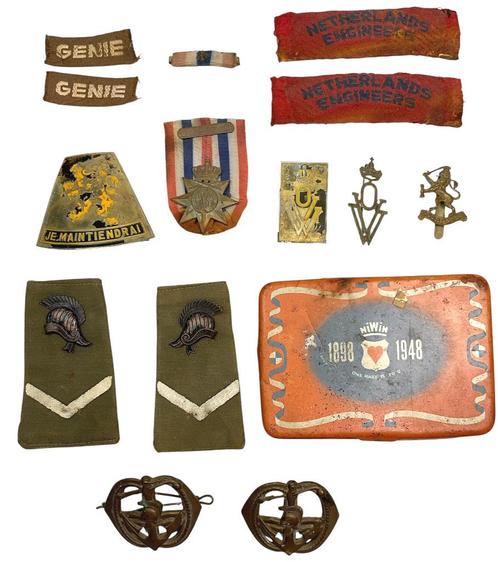 KNIL Nederlands-Indië Politionele Acties - Genie - engineers, Verzamelen, Militaria | Tweede Wereldoorlog, Landmacht, Embleem of Badge