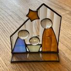 Glas-in-lood kerststal kerst kerstmis maria jozef jezus, Diversen, Kerst, Ophalen of Verzenden, Zo goed als nieuw
