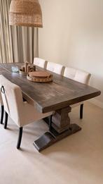 Houten kloostertafel 240x100, Ophalen, Gebruikt, 100 tot 150 cm, Eikenhout