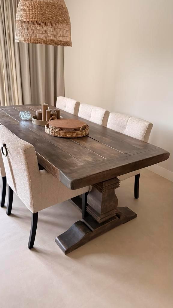 Houten kloostertafel 240x100, Huis en Inrichting, Tafels | Eettafels, Gebruikt, 100 tot 150 cm, 200 cm of meer, Vijf personen of meer