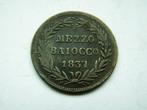 Italiaanse Staten - KERKSTAAT.  Mezzo Baiocco - 1837, Verzenden, Italië, Losse munt