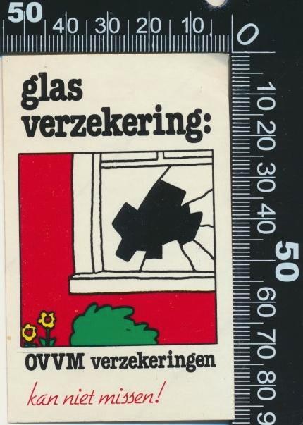 Sticker: OVVM Verzekeringen - Glas verzekering, Verzamelen, Stickers, Zo goed als nieuw, Bedrijf of Vereniging, Verzenden