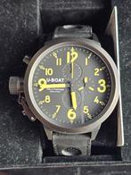 U-Boat Flightdeck 55mm PVD zwart geel ETA7750, Overige merken, Staal, Polshorloge, Ophalen of Verzenden