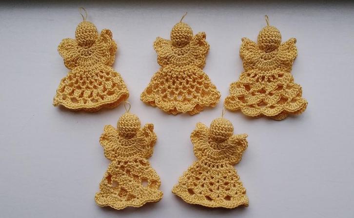 5 kerstengeltjes handgemaakt NIEUW 64, Diversen, Kerst, Nieuw, Ophalen of Verzenden